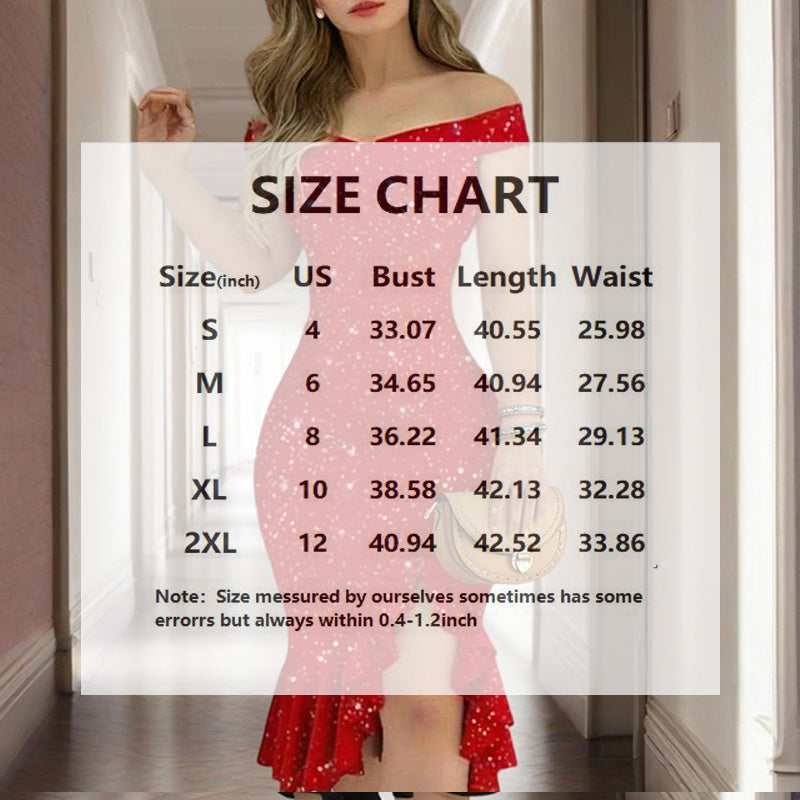 Women's Off-Shoulder Ruffled High-Slit Bodycon Dress – Summer Party Cocktail Dress