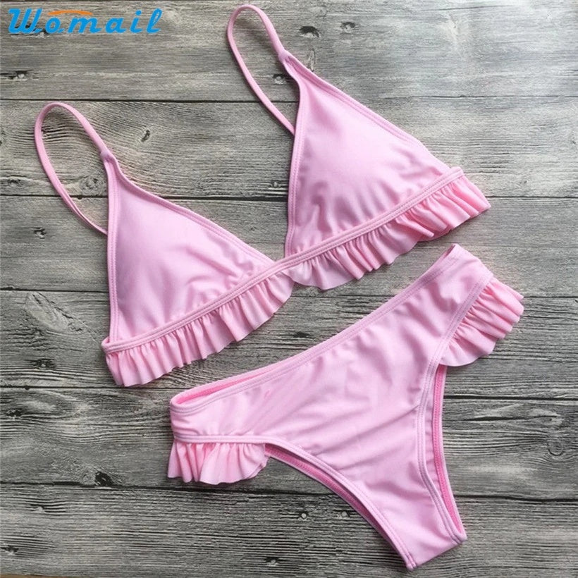 Womail Suit Bikini Swimwear Women Push-Up Padded Bra Beach Bikini Set
