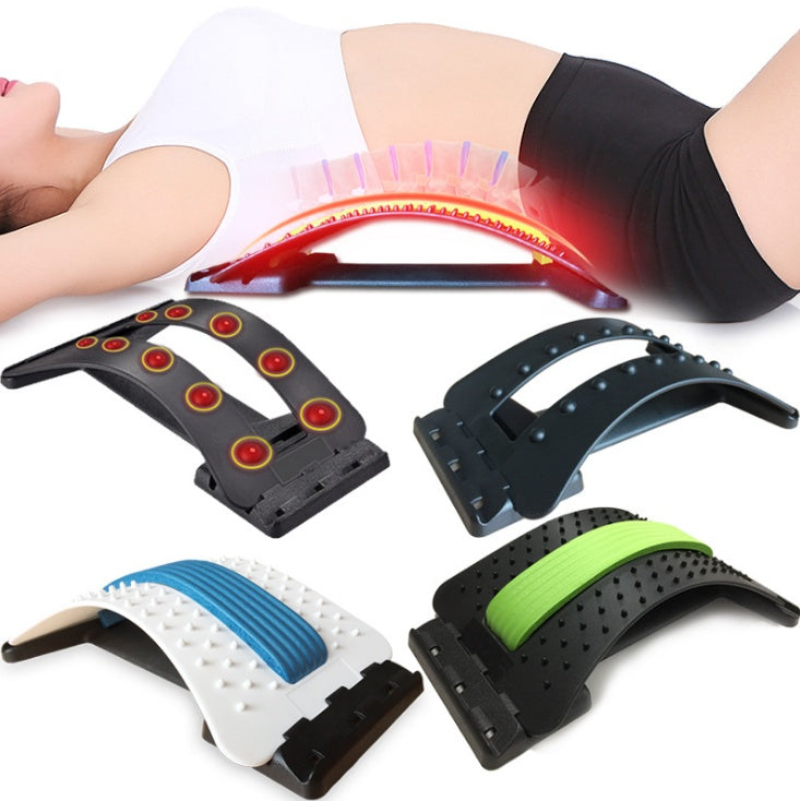 Magnetic Back Stretcher & Lumbar Massager Adjustable Spine Support Pain Relief Device