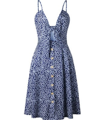 A-Line Cotton Blend Short Skirt Dress – Mid Waist Casual Style