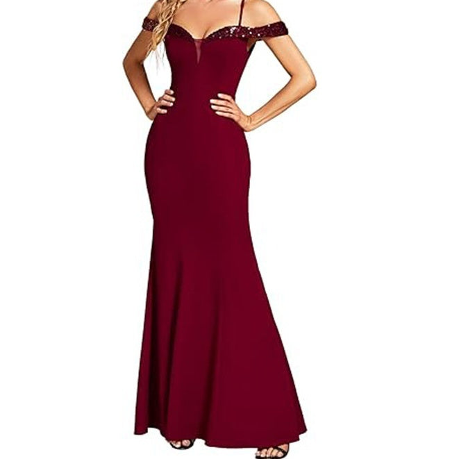 Elegant Short Sleeve Wedding Dress – Wine Red, Black & Navy Blue – US2–US26W