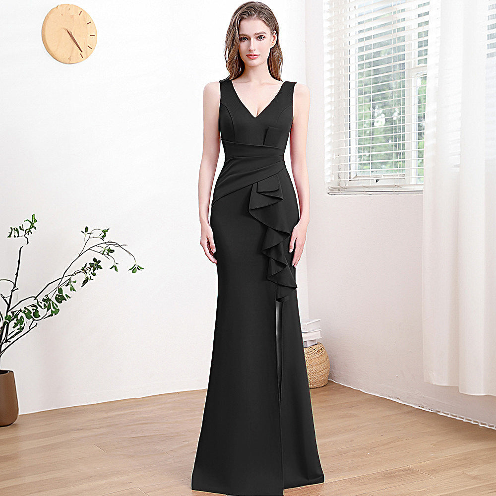 Sleeveless Mid-Waist Polyester Dress with Zipper – Multi-Color, S to XXL