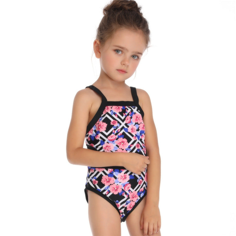 Women’s Japanese Floral Swimsuit – One-Piece Nylon Swimwear
