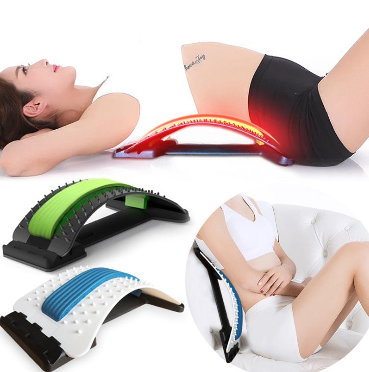 Magnetic Back Stretcher & Lumbar Massager Adjustable Spine Support Pain Relief Device
