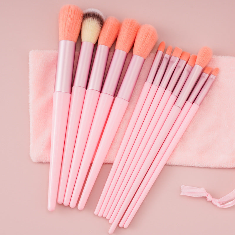 13-Piece Professional Makeup Brush Set with Storage Bag – Soft Synthetic Fiber