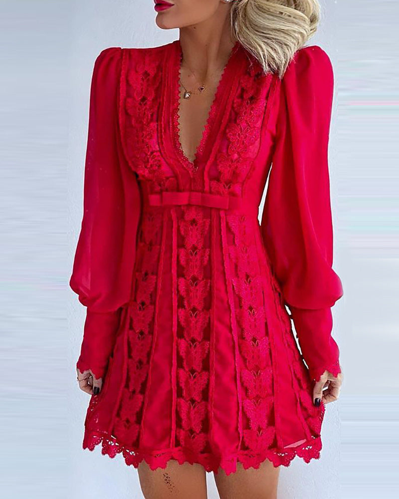 Women's High-Waist Short Skirt Dress – Pullover Style in White & Red