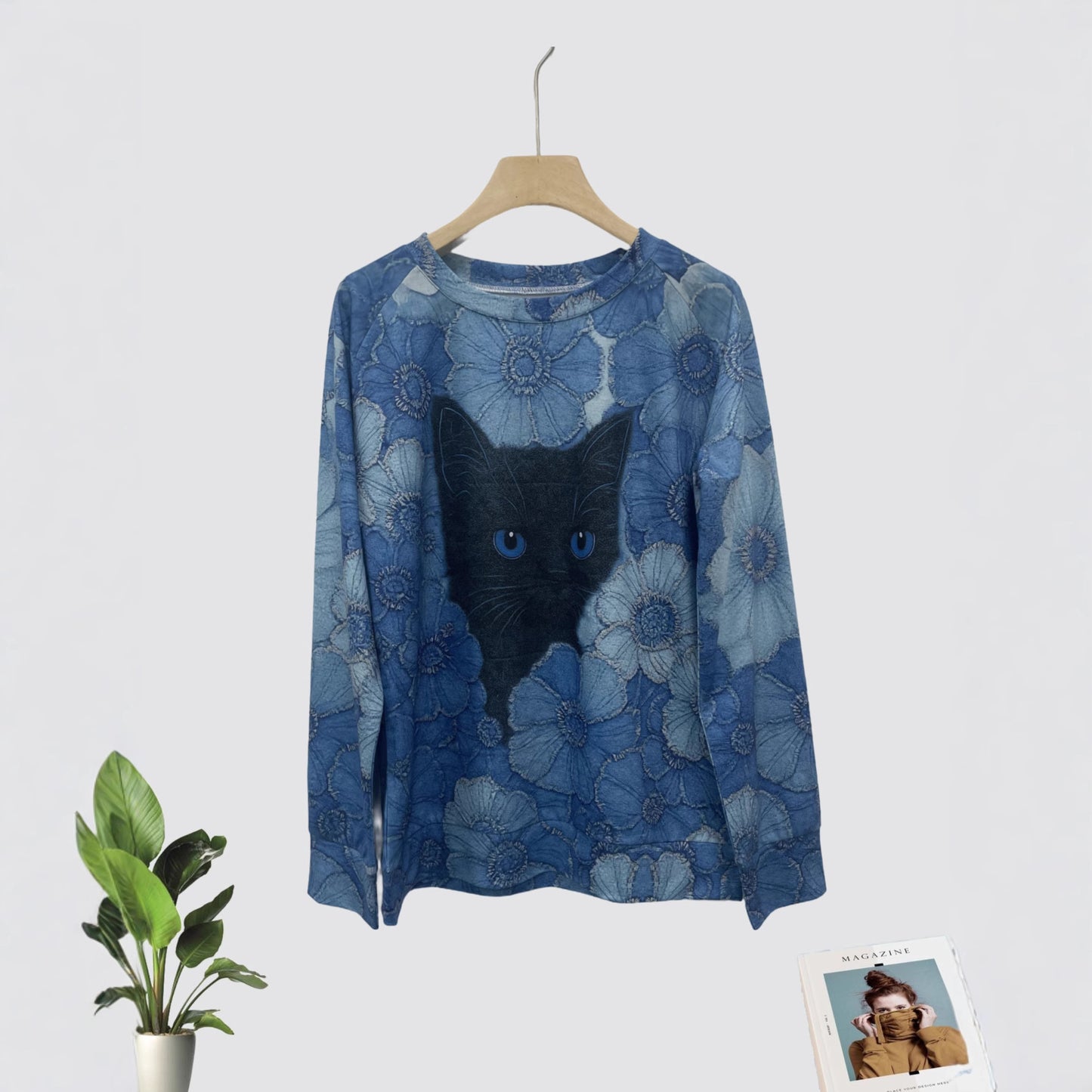 Christmas 3D Print Pullover Raglan Sleeve Polyester Sweater