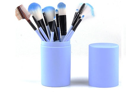 12pcs Makeup Brush Set with Barrel Box – Stylish Cosmetic Brushes Kit