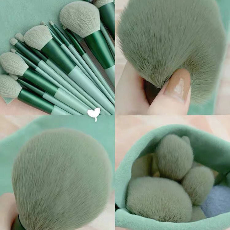 13-Piece Professional Makeup Brush Set with Storage Bag – Soft Synthetic Fiber