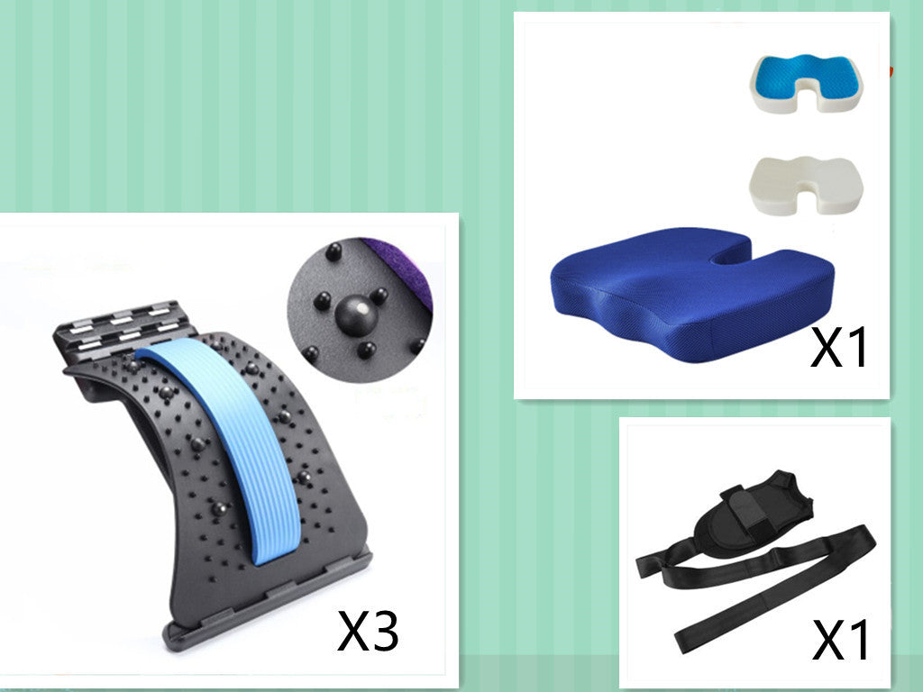 Magnetic Back Stretcher & Lumbar Massager Adjustable Spine Support Pain Relief Device