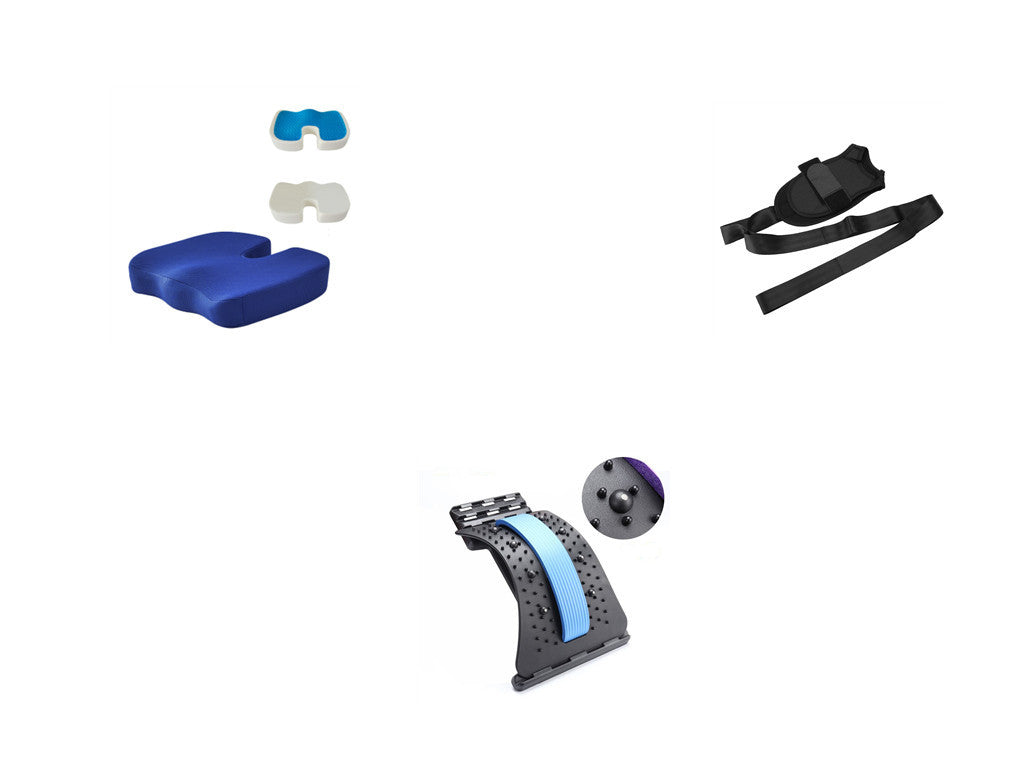 Magnetic Back Stretcher & Lumbar Massager Adjustable Spine Support Pain Relief Device