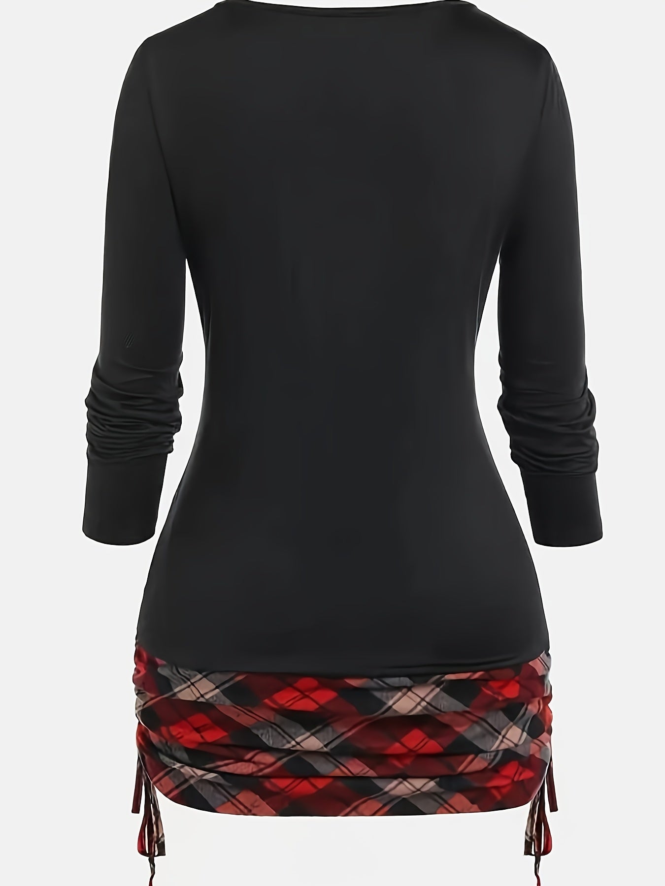 Self-pick-up Plus Size Women'S Burnt Flower Printed Fake 2pcs Long Sleeve T-Shirt Only Self-pickup Is Supported