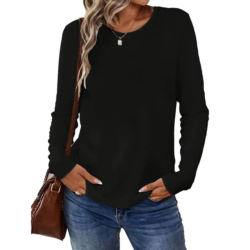 Pack Women’s Plus Size Long Sleeve Crew Neck Tees – Loose Fit Basic Tops
