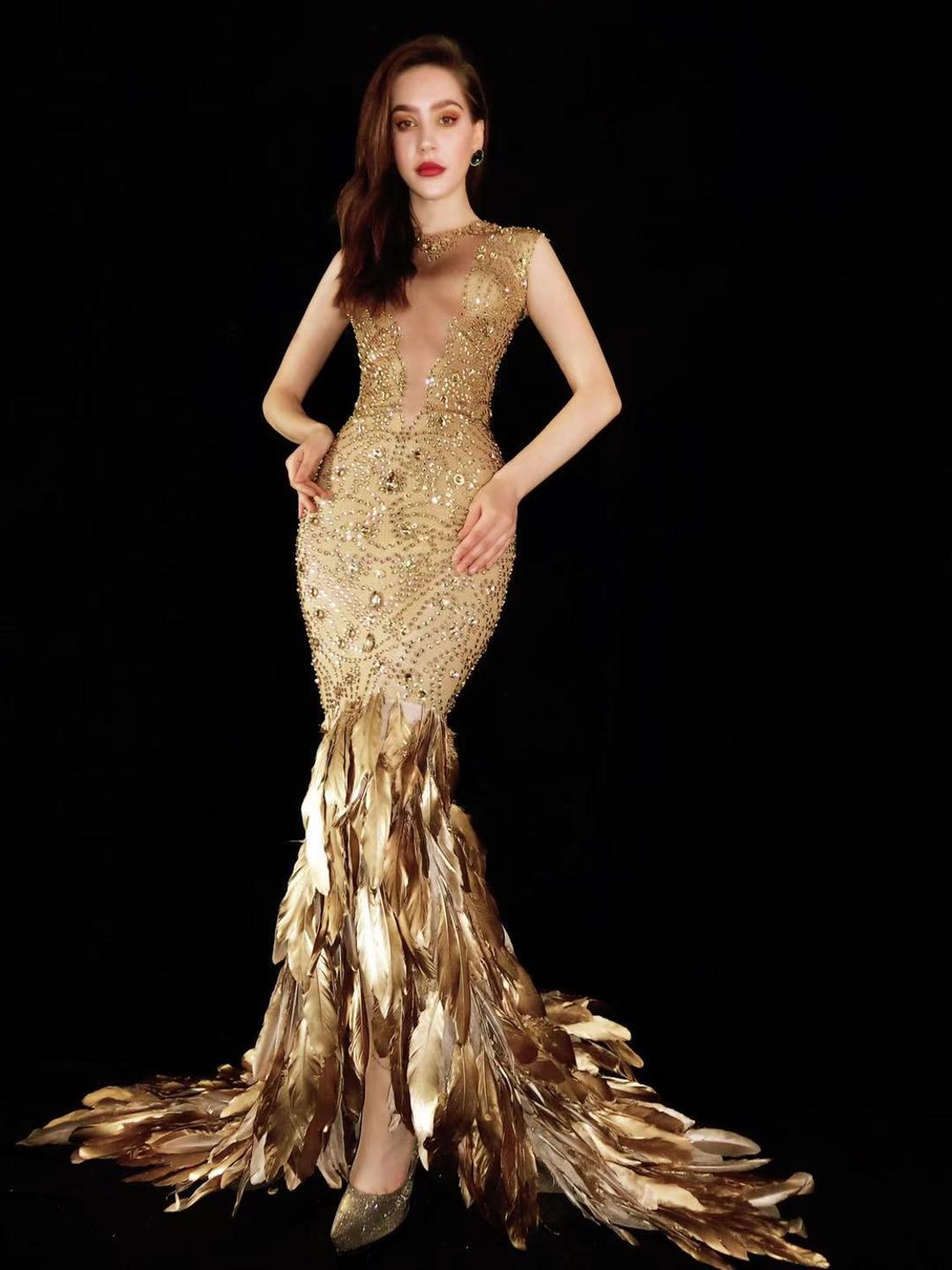 Sexy High-Stretch One Size Dress – Gold