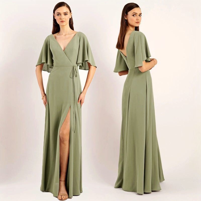 Elegant Sleeveless Long Polyester Dress