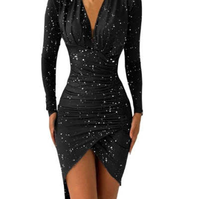 British Style Printed Dress – Collage Stitching Design for Elegant Commute Looks