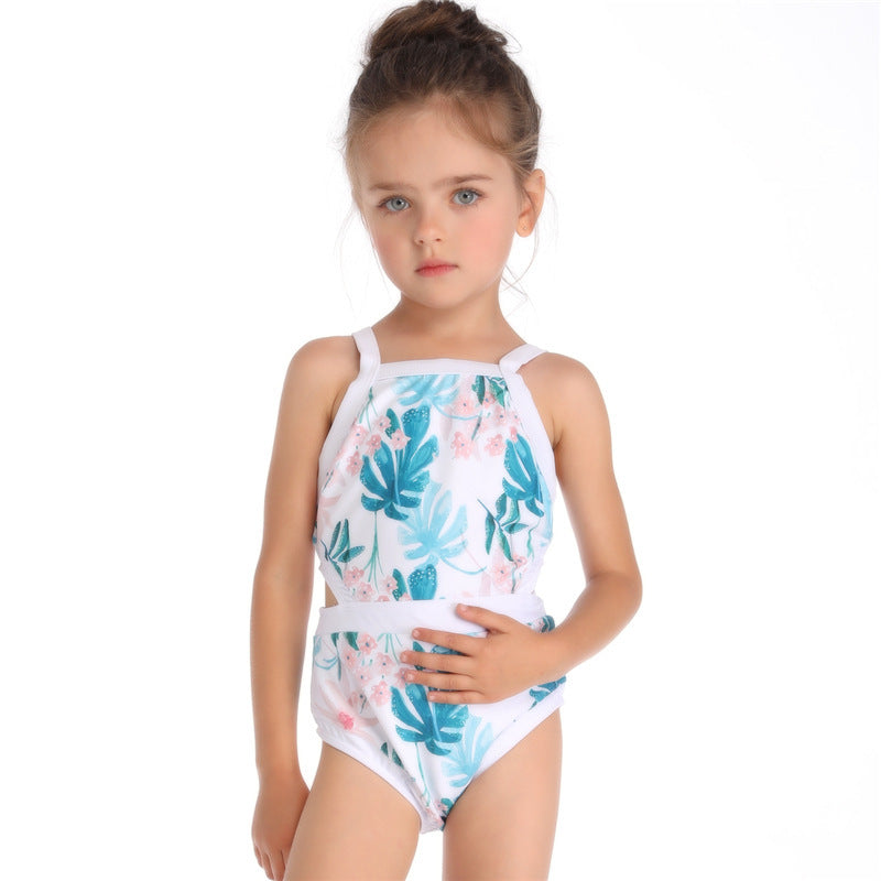 Women’s Japanese Floral Swimsuit – One-Piece Nylon Swimwear
