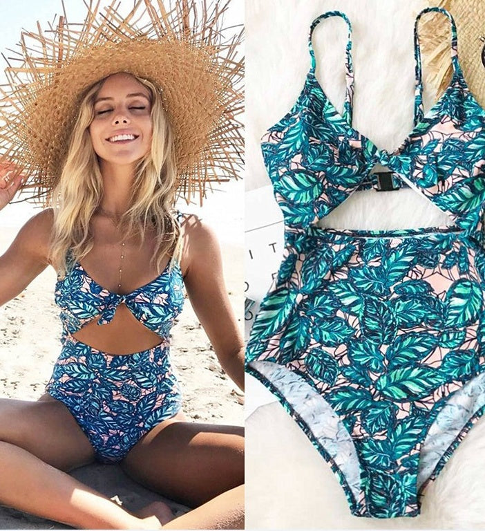 Women’s Floral Swimsuit One-Piece Swimwear with Chest Pad