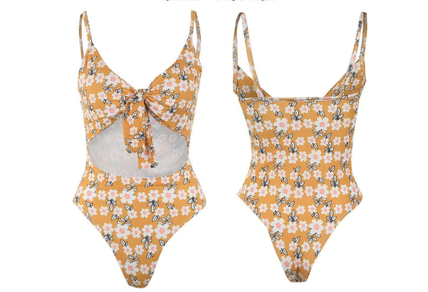 Women’s One-Piece Swimsuit – Sexy Solid Color Backless Swimwear with Chest Pad