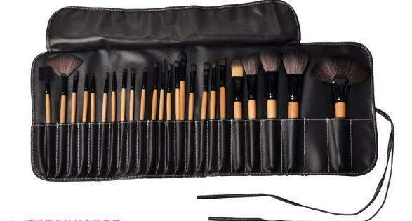 Professional Handmade Makeup Brush Set – Wooden Handle & PU Case