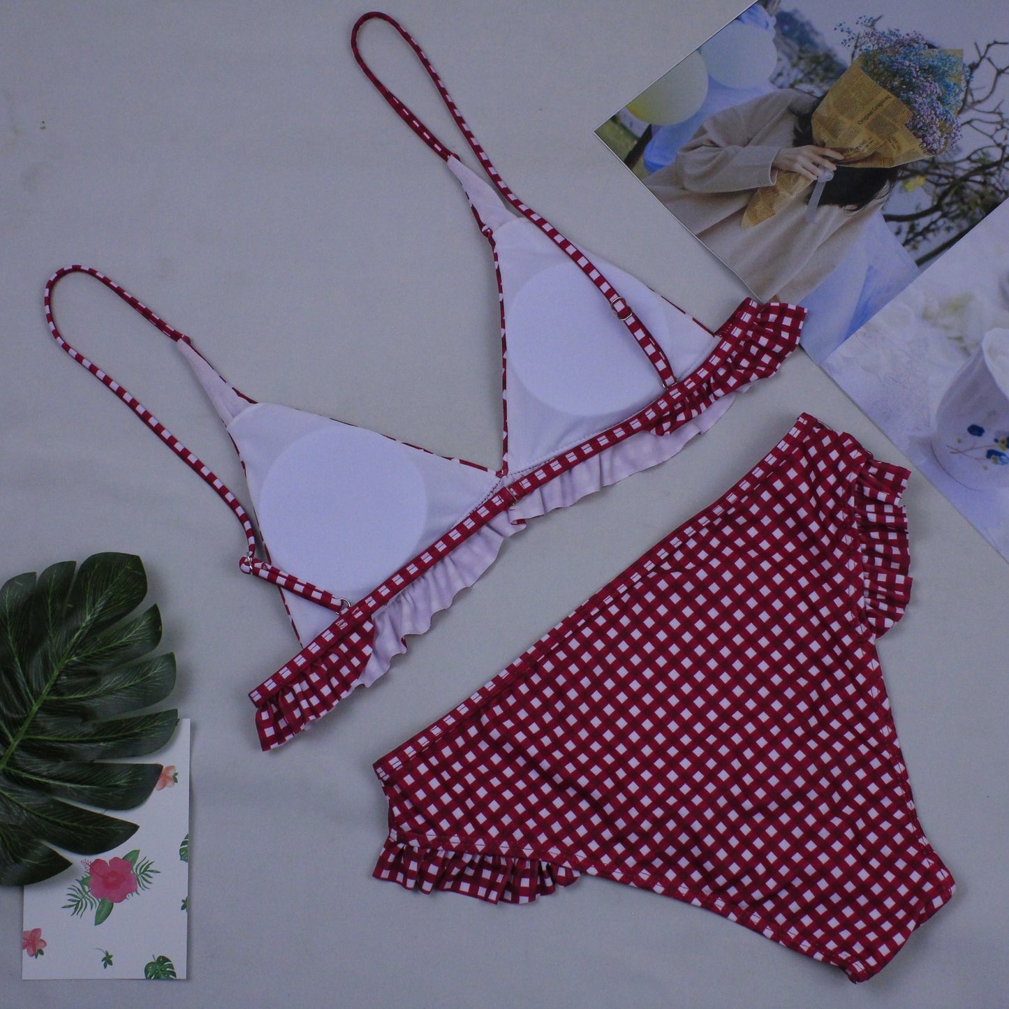 Women’s Lattice Swimwear – Sexy One-Piece with Chest Pad