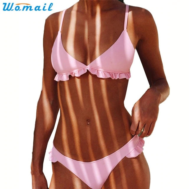 Womail Suit Bikini Swimwear Women Push-Up Padded Bra Beach Bikini Set