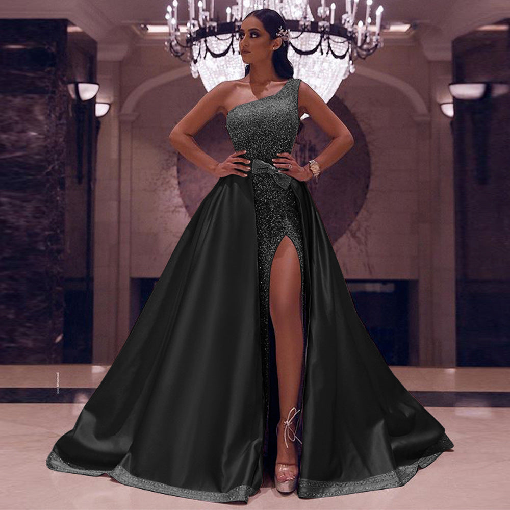Elegant Lace Evening Dress – Available in Pink & Black