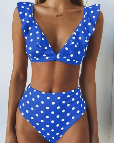 Floral border high waist swimsuit Beachwear swimsuit for women
