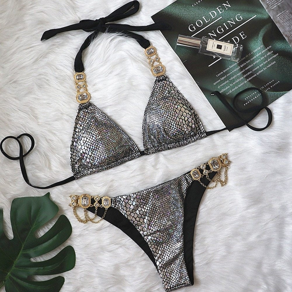 Women’s Sexy Solid Color Bikini – European & American Swimwear