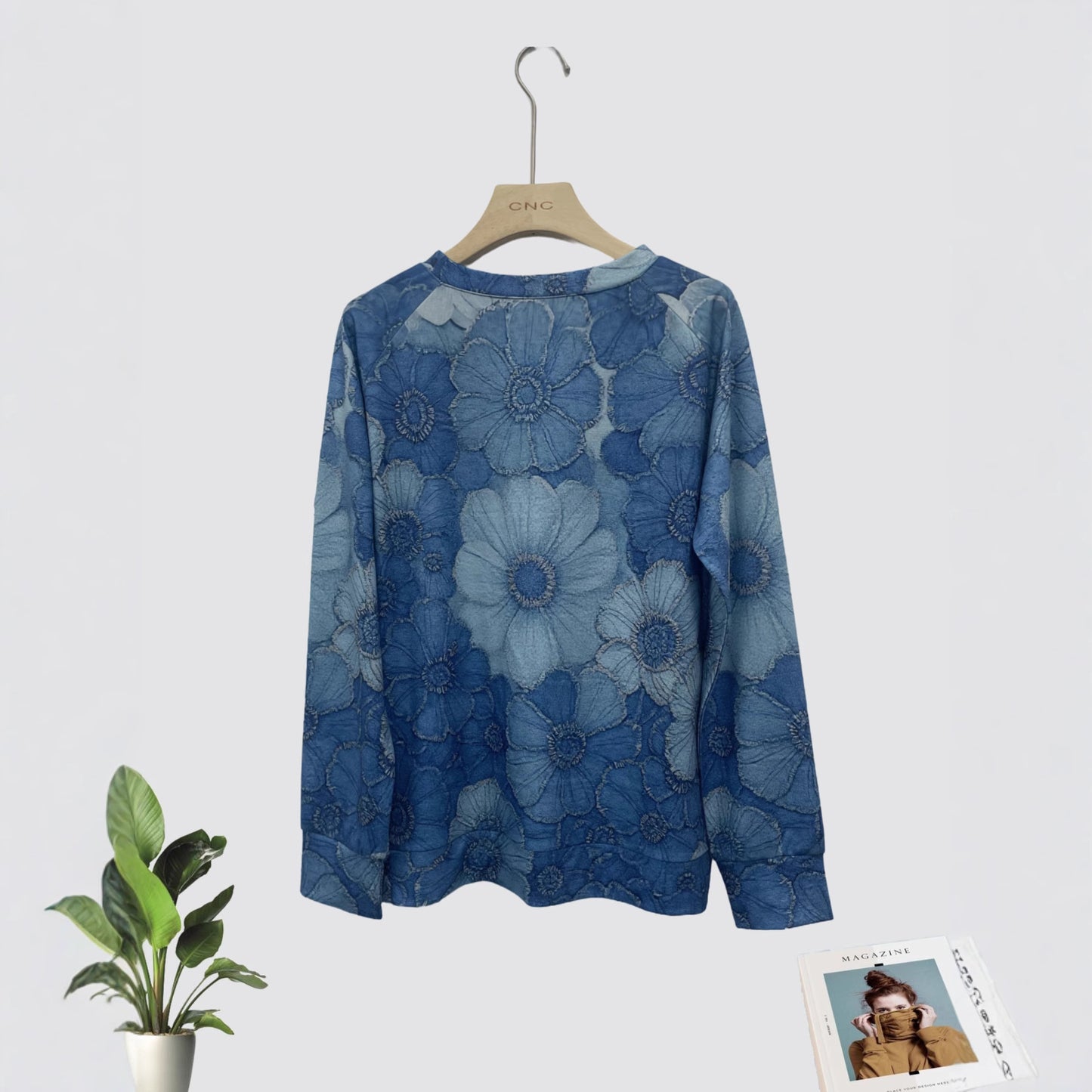 Christmas 3D Print Pullover Raglan Sleeve Polyester Sweater
