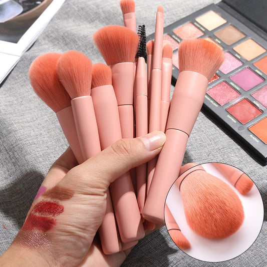 10-piece professional makeup brush set with high-end wooden handles, durable aluminum tubes, and premium nylon bristles. Includes foundation, powder, concealer, eyeshadow, lip, eyebrow, and blending brushes.