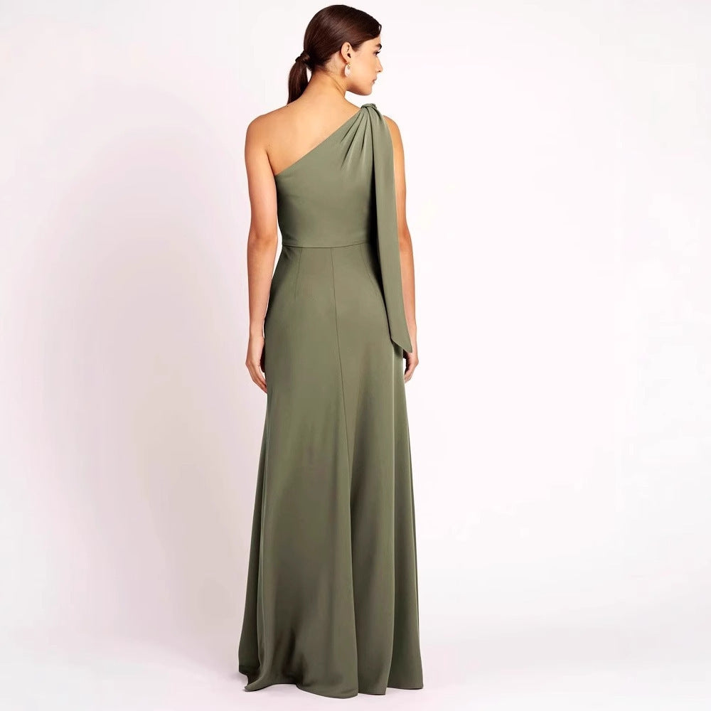 Elegant Sleeveless Long Polyester Dress