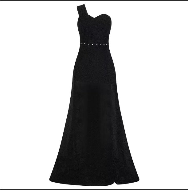 Sleeveless A-Line Chest Wrap Maxi Dress – Solid Color, Elegant Urban Style