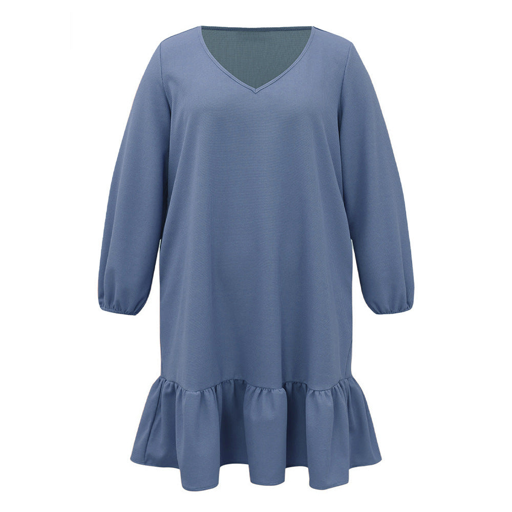 Women’s Minimalist Temperament Dress – Solid Color & Stylish