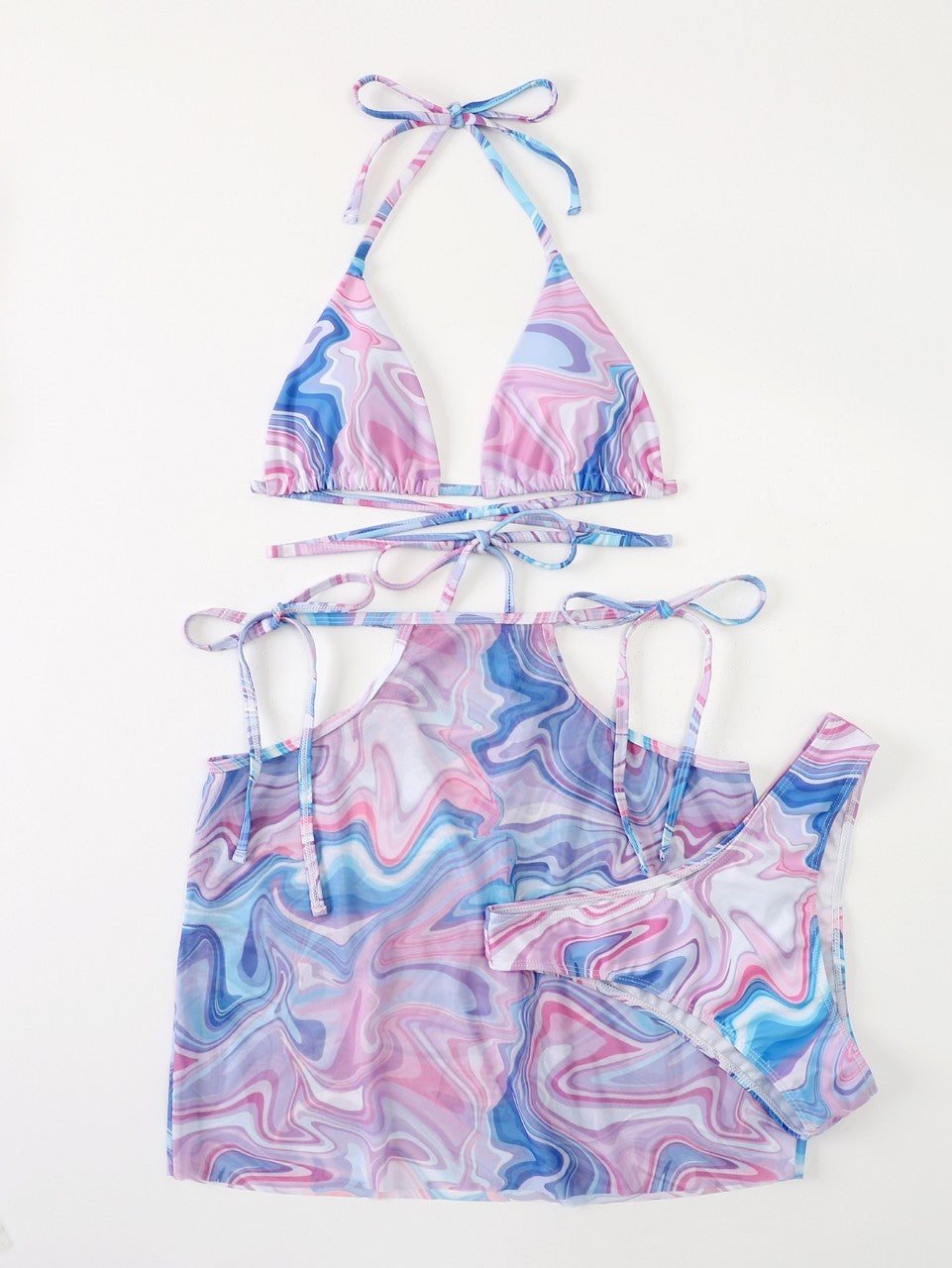 Lavender 3-Piece Bikini Set Women’s Sexy Swimwear