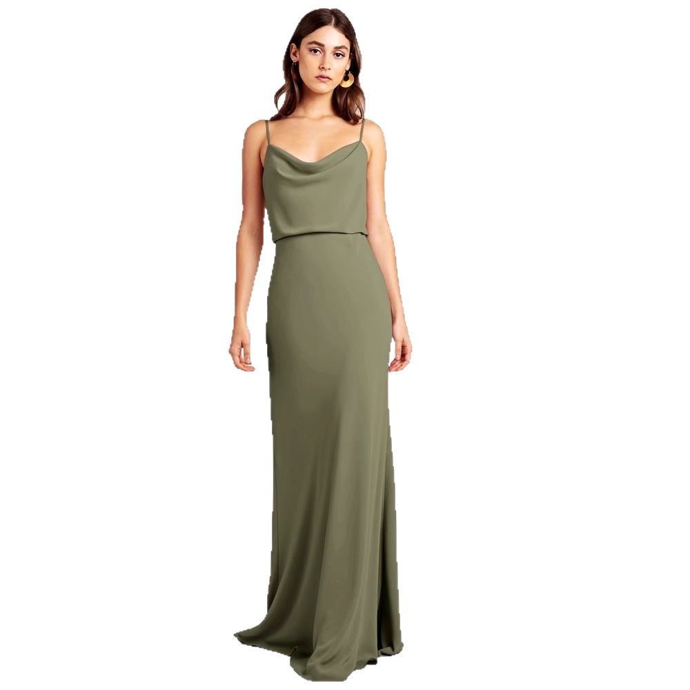 Elegant Sleeveless Long Polyester Dress