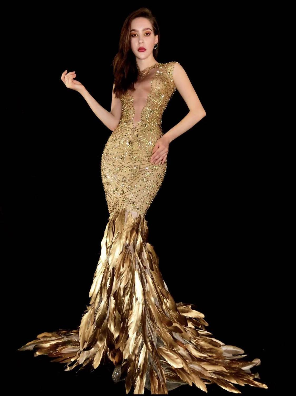 Sexy High-Stretch One Size Dress – Gold