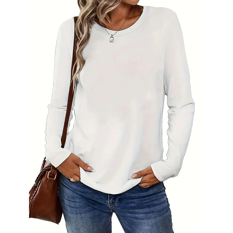 Pack Women’s Plus Size Long Sleeve Crew Neck Tees – Loose Fit Basic Tops