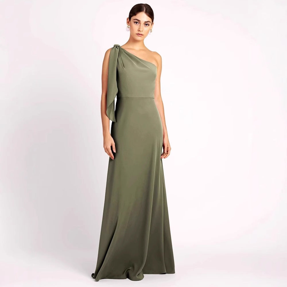 Elegant Sleeveless Long Polyester Dress