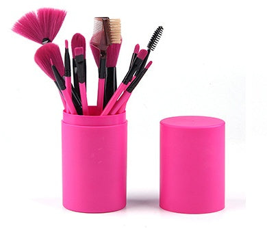 12pcs Makeup Brush Set with Barrel Box – Stylish Cosmetic Brushes Kit