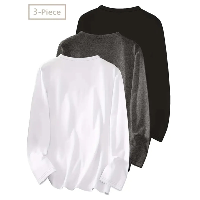 Pack Women’s Plus Size Long Sleeve Crew Neck Tees – Loose Fit Basic Tops