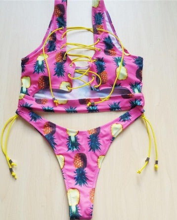 Women’s Geometric Print Bikini Set – Low Waist Wire-Free Swimwear