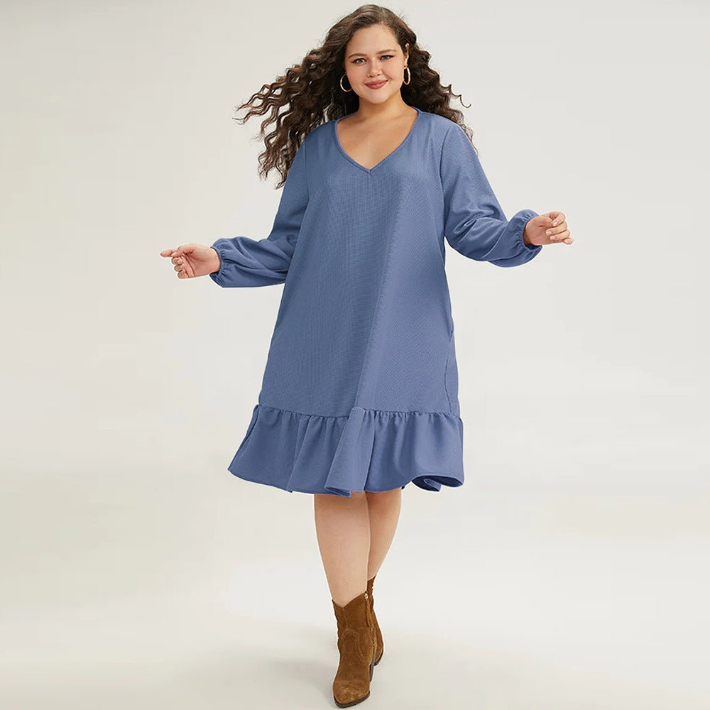 Women’s Minimalist Temperament Dress – Solid Color & Stylish