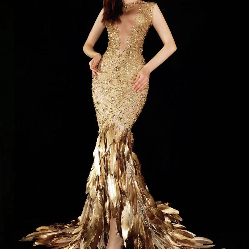 Sexy High-Stretch One Size Dress – Gold
