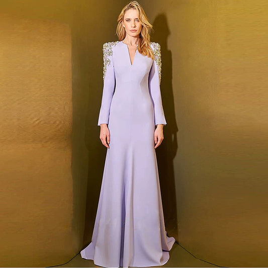 Stay stylish and comfortable in this women’s long cotton dress, available in purple or black. Features a mid-waist fit, long sleeves, and breathable cotton fabric. Sizes S–3XL.
