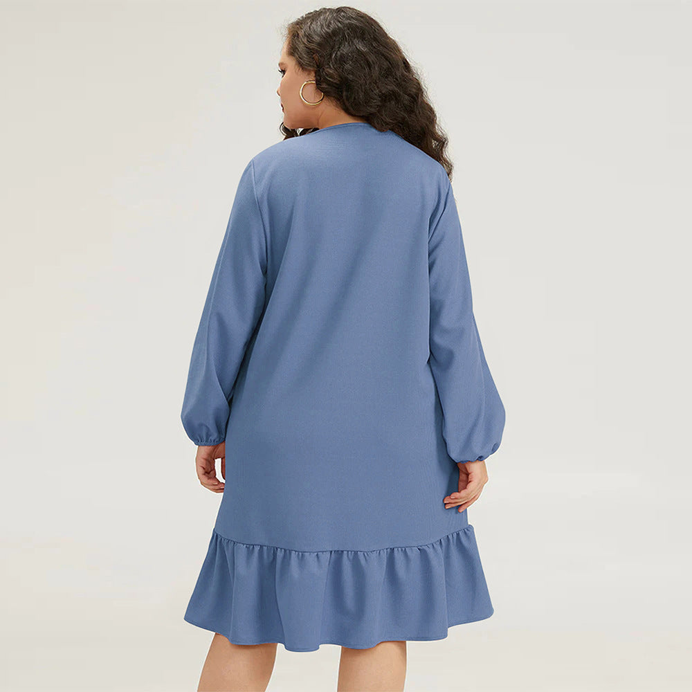 Women’s Minimalist Temperament Dress – Solid Color & Stylish