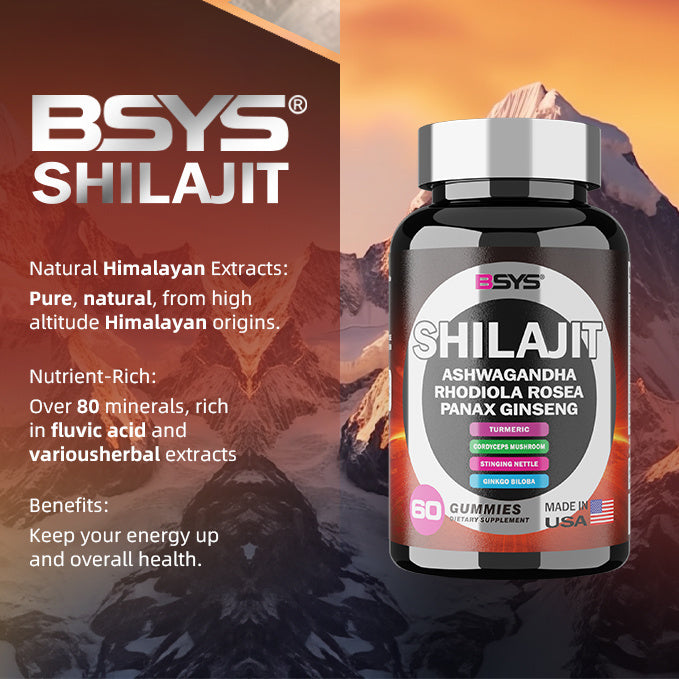 BSYS 8 in 1 Shilajit Gummies – Energy, Strength & Vitality (60 Gummies)