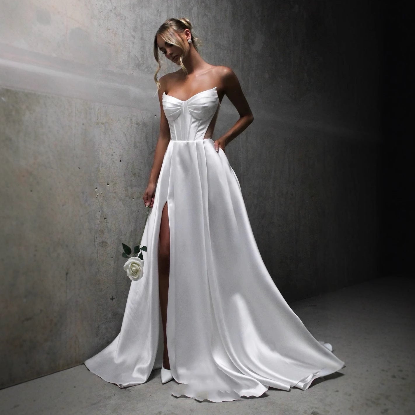 Sleeveless Mid-Waist Long Dress with Folding Details