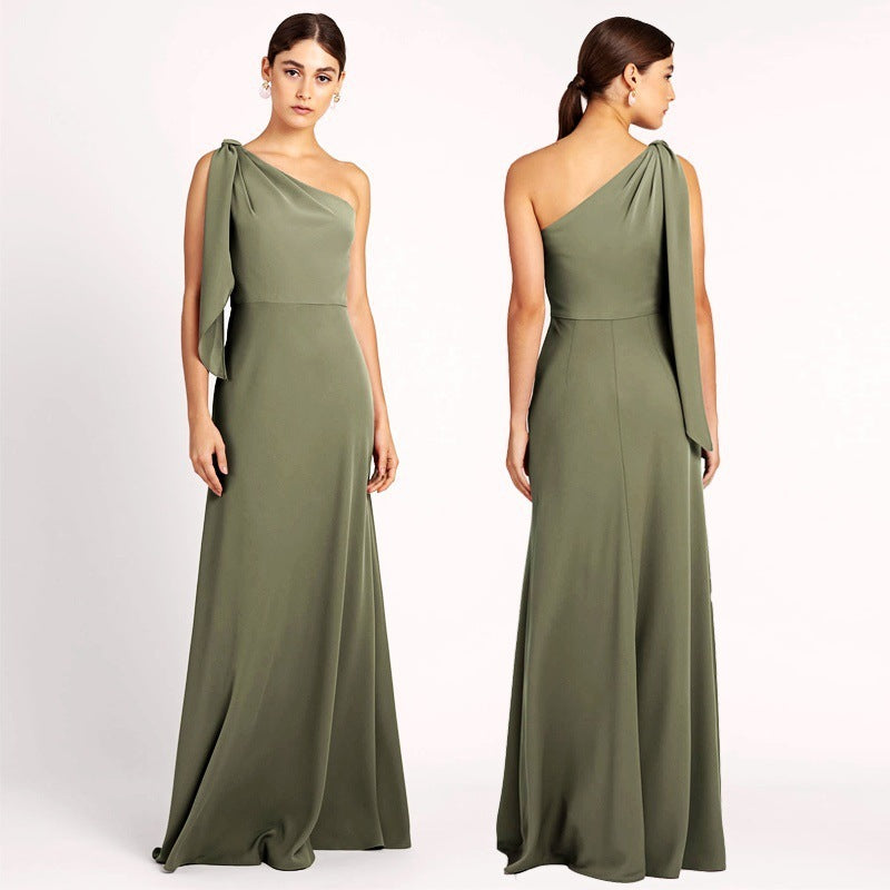 Elegant Sleeveless Long Polyester Dress