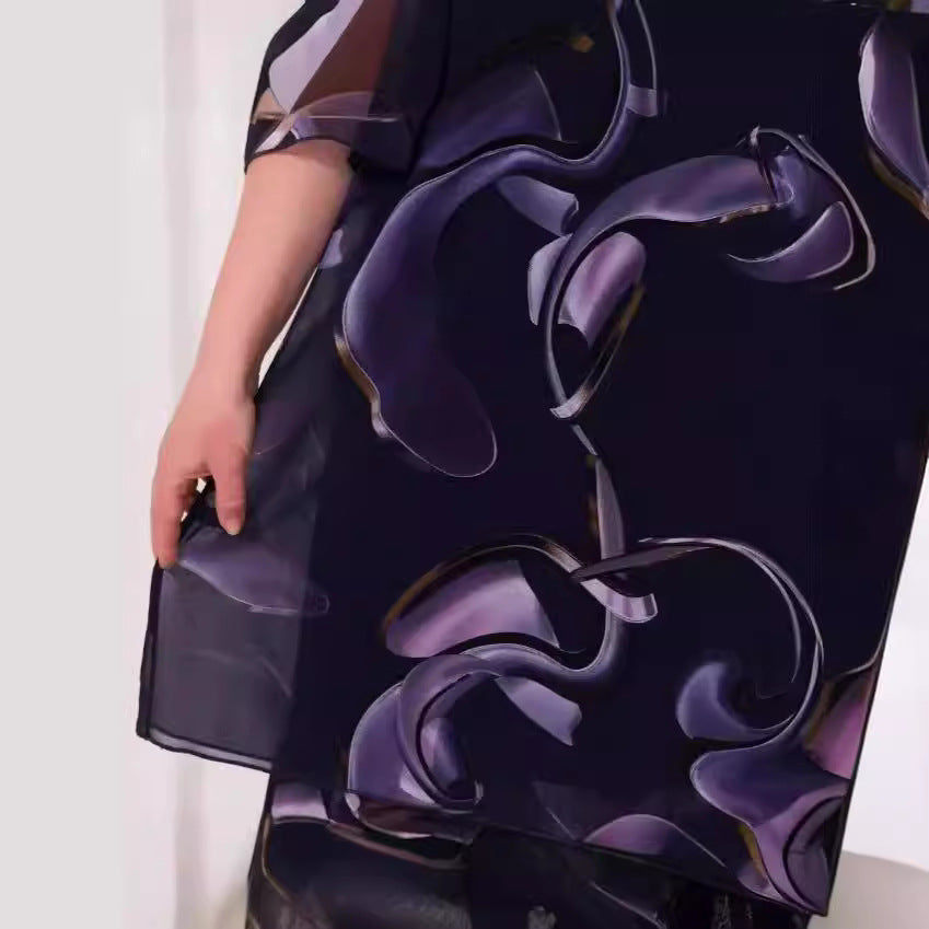 Black A-Line Mid-Length Dress – Wide Waist Pullover Dress